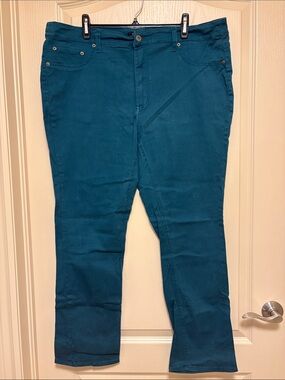 Teal Straight-Leg Pants